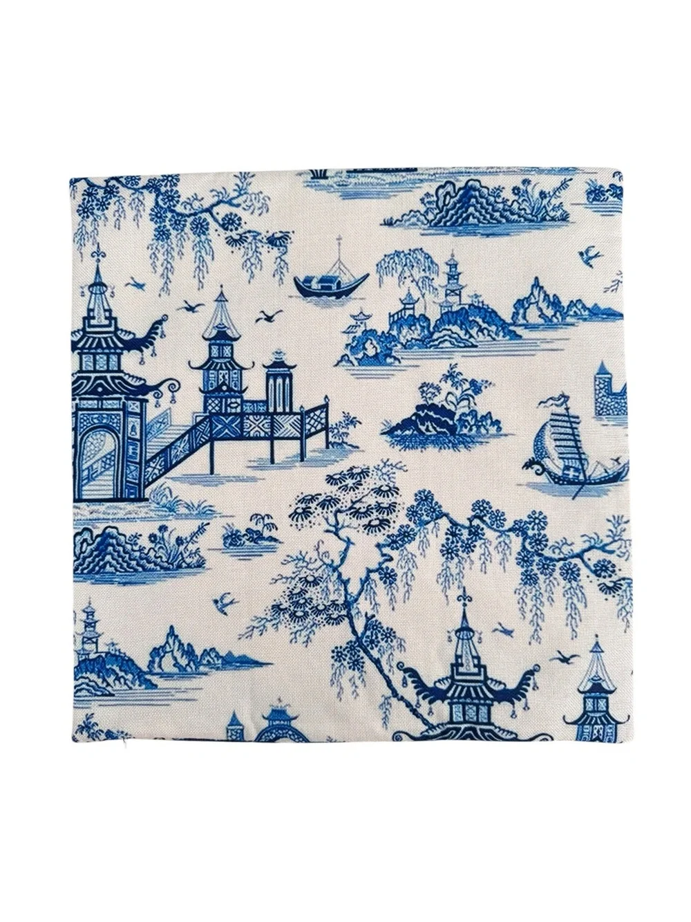 Blue White Chinoiserie Pillow Cover Decorative Throw Cushion Cover